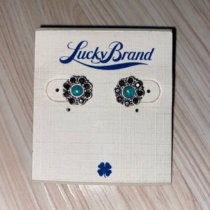 Lucky Brand Teal Flower Earrings (NWT)